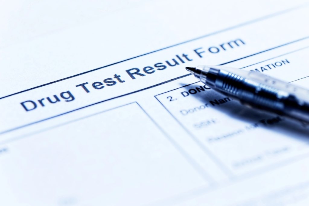 Drug testing result form for a blog post on DOT audit trends.